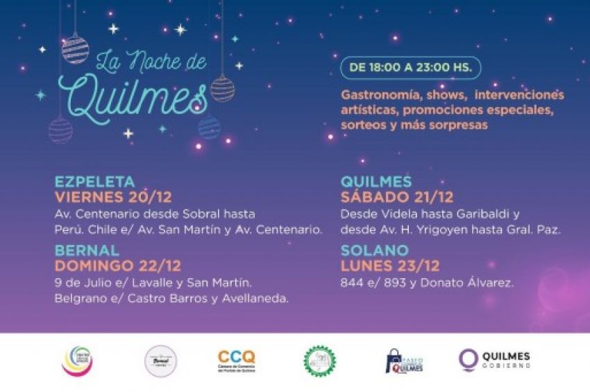 Nueva edición de «La Noche de Quilmes» con descuentos y promociones para las compras de navidad