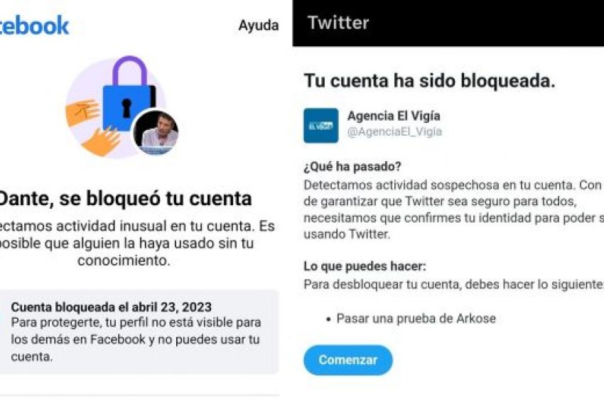 Siguen intentando hackear a las cuentas de Agencia El Vigía en redes sociales