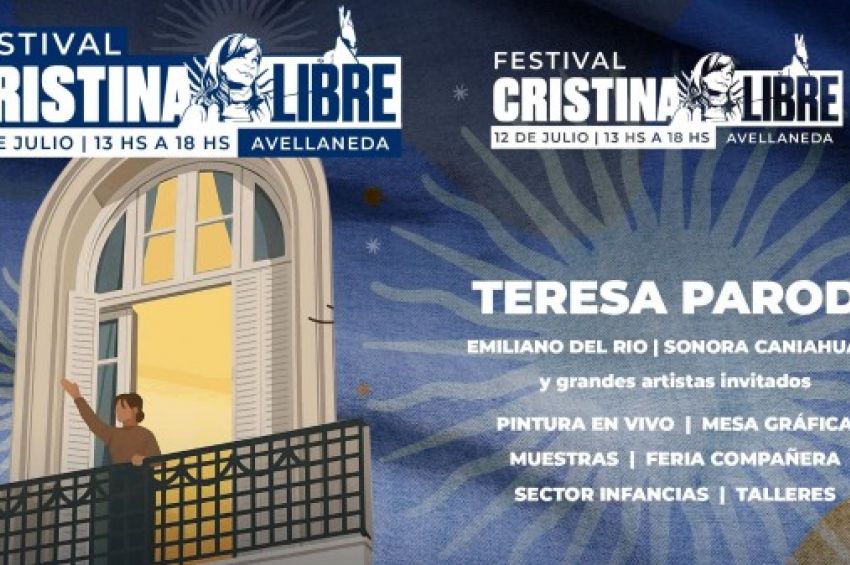 Teresa Parodi en Avellaneda, para participar del Festival «Cristina Libre»