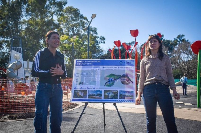 Mayra recorrió las obras del nuevo Parque del Museo Histórico del Transporte de Quilmes Oeste