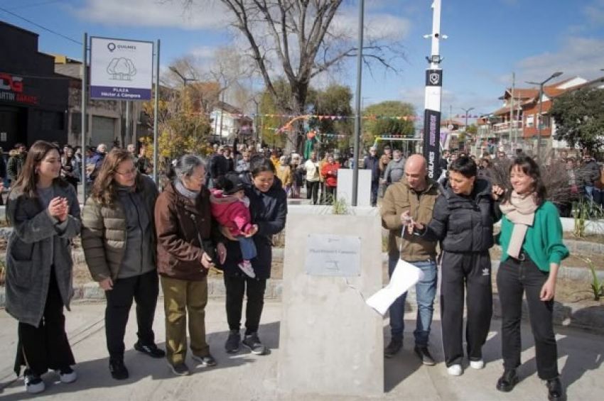 Mayra y Ceci Soler inauguraron la puesta en valor integral de la plazoleta Héctor Cámpora en Quilmes Oeste
