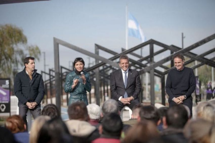 Mayra, Sergio Massa y Wado de Pedro inauguraron la Ciudad de los Deportes en Solano