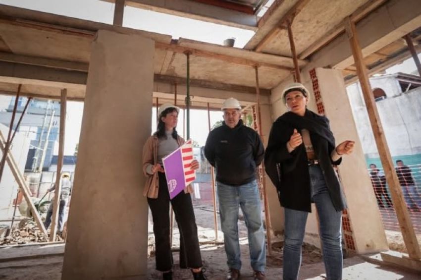 Mayra y Ceci Soler supervisaron el avance en la obra de construcción del nuevo CGPC de Bernal